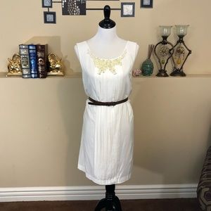 NWT BCBGeneration Faux Pearl White Mini Dress Sz L